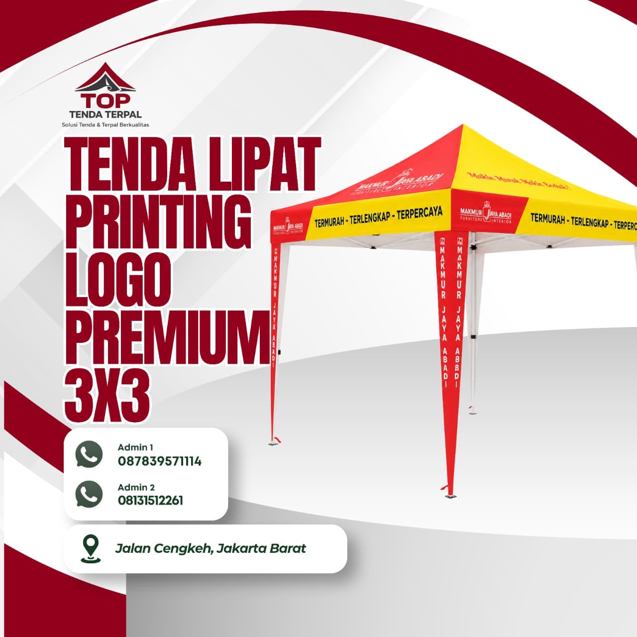 Tenda Lipat Printing Logo Premium 3x3 1